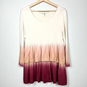 Women’s Ombre Tiered Top‎ by Entro Size Small Boho Lagenlook Peasant Romantic